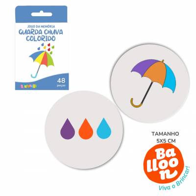 JOGO DA MEMÓRIA GUARDA CHUVA COLORIDO