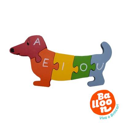 QUEBRA-CABEÇA CACHORRO COM VOGAIS E NÚMEROS
